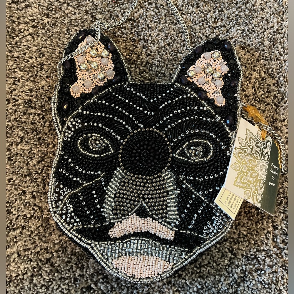 French Bulldog beaded purse. #2 - Picture 1 of 7